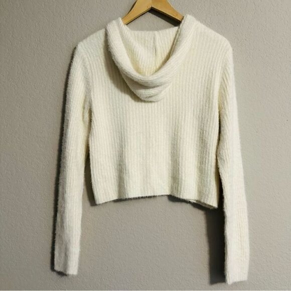 Fornia los angeles crop ivory hoodie sweatshirt size small - Picture 2 of 13
